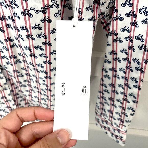 NWT Frank & Eileen Grayson The Hero Button Down Bicycle Print Shirt Size 1 - Picture 3 of 7